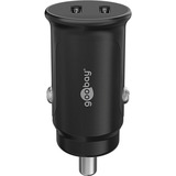 goobay Cargador rápido para coche Dual USB-C 30 vatios, PD negro