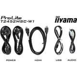 iiyama ProLite T2452MSC-W1 pantalla para PC 60,5 cm (23.8") 1920 x 1080 Pixeles Full HD LCD Pantalla táctil Multi-usuario Blanco, Monitor LED blanco/Negro, 60,5 cm (23.8"), 1920 x 1080 Pixeles, Full HD, LCD, 14 ms, Blanco