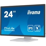iiyama ProLite T2452MSC-W1 pantalla para PC 60,5 cm (23.8") 1920 x 1080 Pixeles Full HD LCD Pantalla táctil Multi-usuario Blanco, Monitor LED blanco/Negro, 60,5 cm (23.8"), 1920 x 1080 Pixeles, Full HD, LCD, 14 ms, Blanco