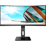 AOC P2 CU34P2A LED display 86,4 cm (34") 3440 x 1440 Pixeles Quad HD Negro, Monitor LED negro, 86,4 cm (34"), 3440 x 1440 Pixeles, Quad HD, LED, 1 ms, Negro