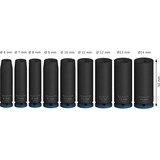 Bosch Juego de dados de impacto PRO 1/4", 9 piezas, Llave de tubo negro