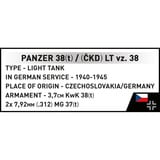 COBI Panzer 38(t) / (ČKD) LT vz.38, Juegos de construcción 