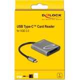 DeLOCK 91741 lector de tarjeta USB 3.2 Gen 1 (3.1 Gen 1) Type-C Negro, Gris, Lector de tarjetas gris, XQD, Negro, Gris, 5000 Mbit/s, Aluminio, USB 3.2 Gen 1 (3.1 Gen 1) Type-C, 57 mm