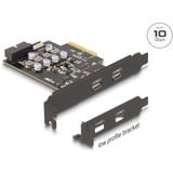 DeLOCK PCIe x4 a 2x USB C + 1 x USB interno 10 Gbps Tipo-E Key A + 19 pines, Tarjeta de interfaz 