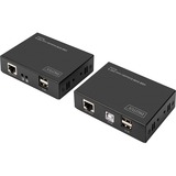 Digitus Extensor USB KVM a través de Cat 5, Switch KVM negro, Transmisor y receptor, Alámbrico, 200 m, 380 MHz, Cat5, Cat5e, Cat6, 1920 x 1080 Pixeles