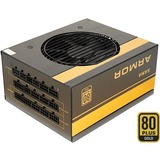 Inter-Tech SAMA FTX-1000-A ARMOR unidad de fuente de alimentación 1000 W 20+4 pin ATX ATX Negro, Fuente de alimentación de PC negro, 1000 W, 110 - 240 V, 1000 W, 47 - 63 Hz, 6 - 12 A, Activo