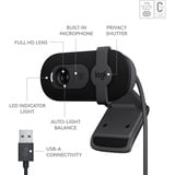 Logitech Brio 100 Cámaras web, Webcam grafito, 2 MP, 1920 x 1080 Pixeles, Full HD, 30 pps, 1280x720@30fps, 1920x1080@30fps, 720p, 1080p