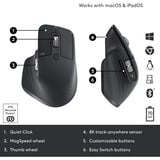 Logitech MX Master 3S, Ratón grafito, mano derecha, Laser, Bluetooth, 8000 DPI, Grafito