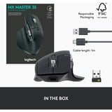 Logitech MX Master 3S ratón mano derecha RF Wireless + Bluetooth Laser 8000 DPI grafito, mano derecha, Laser, RF Wireless + Bluetooth, 8000 DPI, Grafito