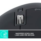 Logitech MX Master 3S ratón mano derecha RF Wireless + Bluetooth Laser 8000 DPI grafito, mano derecha, Laser, RF Wireless + Bluetooth, 8000 DPI, Grafito