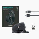 Logitech MX Master 3S ratón mano derecha RF Wireless + Bluetooth Laser 8000 DPI grafito, mano derecha, Laser, RF Wireless + Bluetooth, 8000 DPI, Grafito
