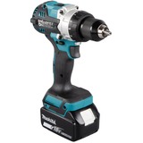 Makita Taladro atornillador a batería DDF486RTJ, 18 voltios, Taladro/destornillador azul/Negro