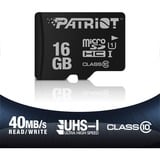 Patriot PSF16GMDC10 memoria flash 16 GB MicroSDHC UHS-I Clase 10, Tarjeta de memoria negro, 16 GB, MicroSDHC, Clase 10, UHS-I, 80 MB/s, Class 1 (U1)