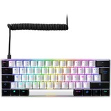 Sharkoon SGK50 S4 teclado RF inalámbrica + USB AZERTY Francés Blanco, Teclado para gaming blanco/Negro, 60%, RF inalámbrica + USB, AZERTY, LED RGB, Blanco