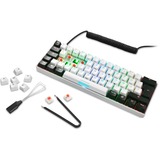 Sharkoon SGK50 S4 teclado RF inalámbrica + USB AZERTY Francés Blanco, Teclado para gaming blanco/Negro, 60%, RF inalámbrica + USB, AZERTY, LED RGB, Blanco