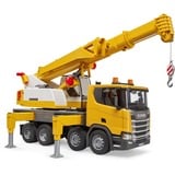 bruder Scania Super 560R Liebherr camión grúa con módulo de luz y sonido, Automóvil de construcción 