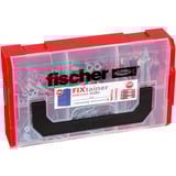 fischer FixTainer - DuoPower/DuoTec + tornillos, Pasador gris claro/Rojo