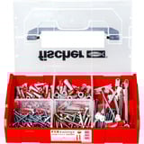 fischer FixTainer - DuoPower/DuoTec + tornillos, Pasador gris claro/Rojo