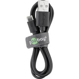 goobay 45735 cable USB 1 m USB 2.0 USB A USB C Negro negro, 1 m, USB A, USB C, USB 2.0, 480 Mbit/s, Negro