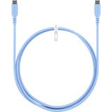 goobay Cable de silicona USB 2.0 azul, conector USB-C > conector USB-C celeste