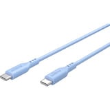 goobay Cable de silicona USB 2.0 azul, conector USB-C > conector USB-C celeste
