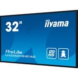 iiyama LH3260HS-B1AG pantalla de señalización Pizarra de caballete digital 80 cm (31.5") LED Wifi 500 cd / m² Full HD Negro Procesador incorporado Android 11 24/7, Pantalla de gran formato negro, Pizarra de caballete digital, 80 cm (31.5"), LED, 1920 x 1080 Pixeles, Wifi, 24/7