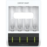 Ansmann Comfort Smart Pilas de uso doméstico USB, Cargador blanco/Negro, Níquel-metal hidruro (NiMH), AA, AAA