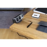 Brennenstuhl estilo Duplex regleta de enchufes de mesa 9 vías, 2x USB negro/Plateado