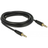 DeLOCK 3.5mm - 3.5mm, 3m cable de audio 3,5mm Negro negro, 3m, 3,5mm, Macho, 3,5mm, Macho, 3 m, Negro