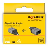 DeLOCK 64118 adaptador y tarjeta de red Ethernet 1000 Mbit/s gris/Negro, Alámbrico, USB Tipo C, Ethernet, 1000 Mbit/s, Gris
