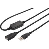 Digitus Cable de extensión USB 2.0 activo, 10 metros, Cable alargador negro