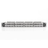 Digitus Panel de parcheo modular de alta densidad, 48 puertos, montaje en rack, apantallado, Patch Panel negro