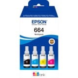 Epson 664 EcoTank 4-colour Multipack, Tinta Original, Negro, Cian, Magenta, Amarillo, EcoTank L555 EcoTank L355 EcoTank ET-4500 EcoTank ET-2650 EcoTank ET-2600 EcoTank ET-2550 EcoTank..., 70 ml, 70 ml, Inyección de tinta