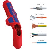 KNIPEX ErgoStrip Azul, Rojo pelacable, Herramienta de pelado / decapado rojo/Azul, 1,3 cm, 8 mm, De plástico, Azul, Rojo, 13,5 cm, 74 g