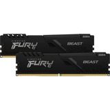 Kingston FURY FURY Beast módulo de memoria 16 GB 2 x 8 GB DDR4 2666 MHz, Memoria RAM negro, 16 GB, 2 x 8 GB, DDR4, 2666 MHz, 288-pin DIMM