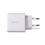Lindy 73428 cargador de dispositivo móvil Universal Blanco Corriente alterna Carga rápida Interior blanco, Interior, Corriente alterna, 20 V, Blanco