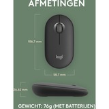 Logitech Pebble 2 M350s ratón Viajes Ambidextro RF Wireless + Bluetooth Óptico 4000 DPI grafito, Ambidextro, Óptico, RF Wireless + Bluetooth, 4000 DPI, Grafito