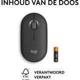 Logitech Pebble 2 M350s ratón Viajes Ambidextro RF Wireless + Bluetooth Óptico 4000 DPI grafito, Ambidextro, Óptico, RF Wireless + Bluetooth, 4000 DPI, Grafito