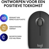 Logitech Pebble 2 M350s ratón Viajes Ambidextro RF Wireless + Bluetooth Óptico 4000 DPI grafito, Ambidextro, Óptico, RF Wireless + Bluetooth, 4000 DPI, Grafito