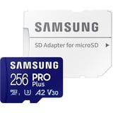Samsung PRO Plus MB-MD256SA/EU memoria flash 256 GB MicroSDXC UHS-I Clase 3, Tarjeta de memoria azul, 256 GB, MicroSDXC, Clase 3, UHS-I, 180 MB/s, 130 MB/s