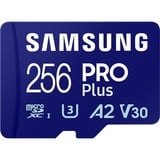 Samsung PRO Plus MB-MD256SA/EU memoria flash 256 GB MicroSD UHS-I Clase 3, Tarjeta de memoria azul, 256 GB, MicroSD, Clase 3, UHS-I, 180 MB/s, 130 MB/s