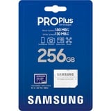Samsung PRO Plus MB-MD256SA/EU memoria flash 256 GB MicroSD UHS-I Clase 3, Tarjeta de memoria azul, 256 GB, MicroSD, Clase 3, UHS-I, 180 MB/s, 130 MB/s