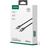 UGREEN 45067 cable USB 1 m USB C 240 W Negro, Gris negro/Gris, 1 m, USB C, USB C, Negro, Gris