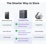 UGREEN DH4300 Plus NAS Mini Tower 8 GB LPPDDR4X UGOS Pro Gris negro, NAS, Mini Tower, 8 GB, LPPDDR4X, UGOS Pro, Gris