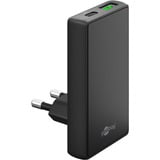 goobay Cargador rápido dual USB-C/A PD GaN 90° negro