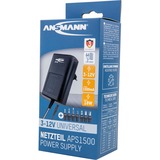 Ansmann APS 1500 Negro Interior, Fuente de alimentación negro, Interior, Corriente alterna, Negro