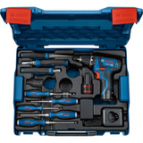 Bosch Taladro atornillador a batería GSR 12V-15 Professional Set, 12Volt, Taladro/destornillador azul/Negro