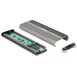 DeLOCK 42001 caja para disco duro externo Caja externa para unidad de estado sólido (SSD) Plata M.2, Caja de unidades Caja externa para unidad de estado sólido (SSD), M.2, M.2, 20 Gbit/s, Conexión USB, Plata