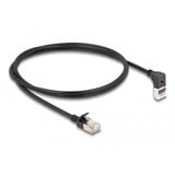 DeLOCK Cable de parche RJ-45 Cat.6a S/FTP, Slim 90° angular negro