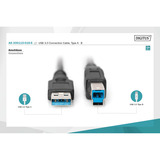 Digitus Cable de conexión USB 3.2 Gen 1 USB-A > USB-B negro